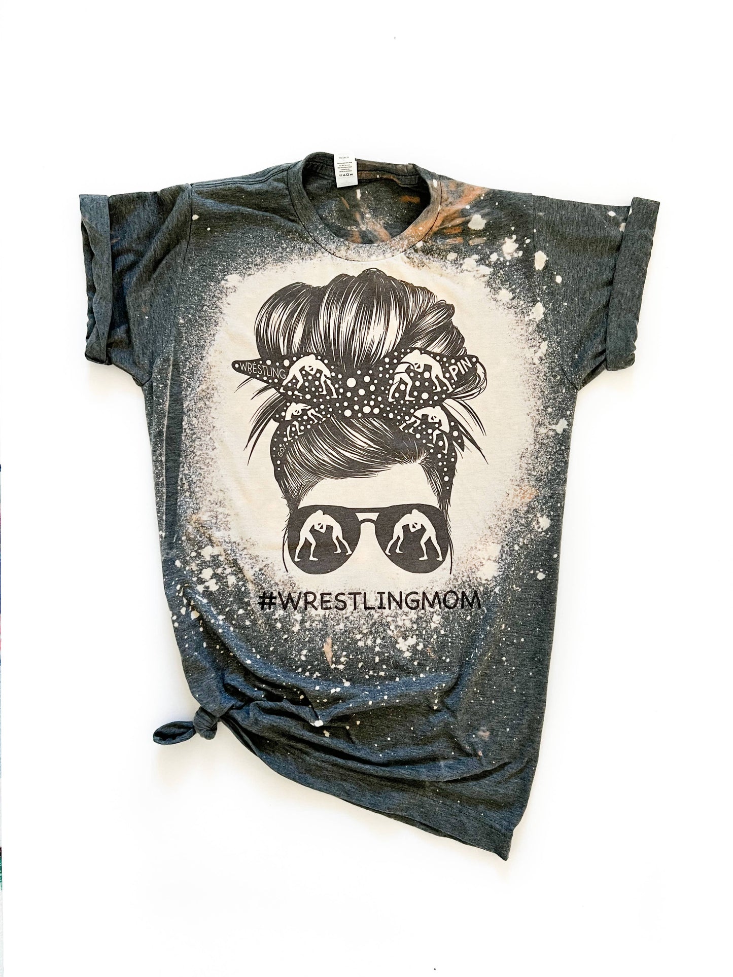 Wrestling Mom Bleached Tee