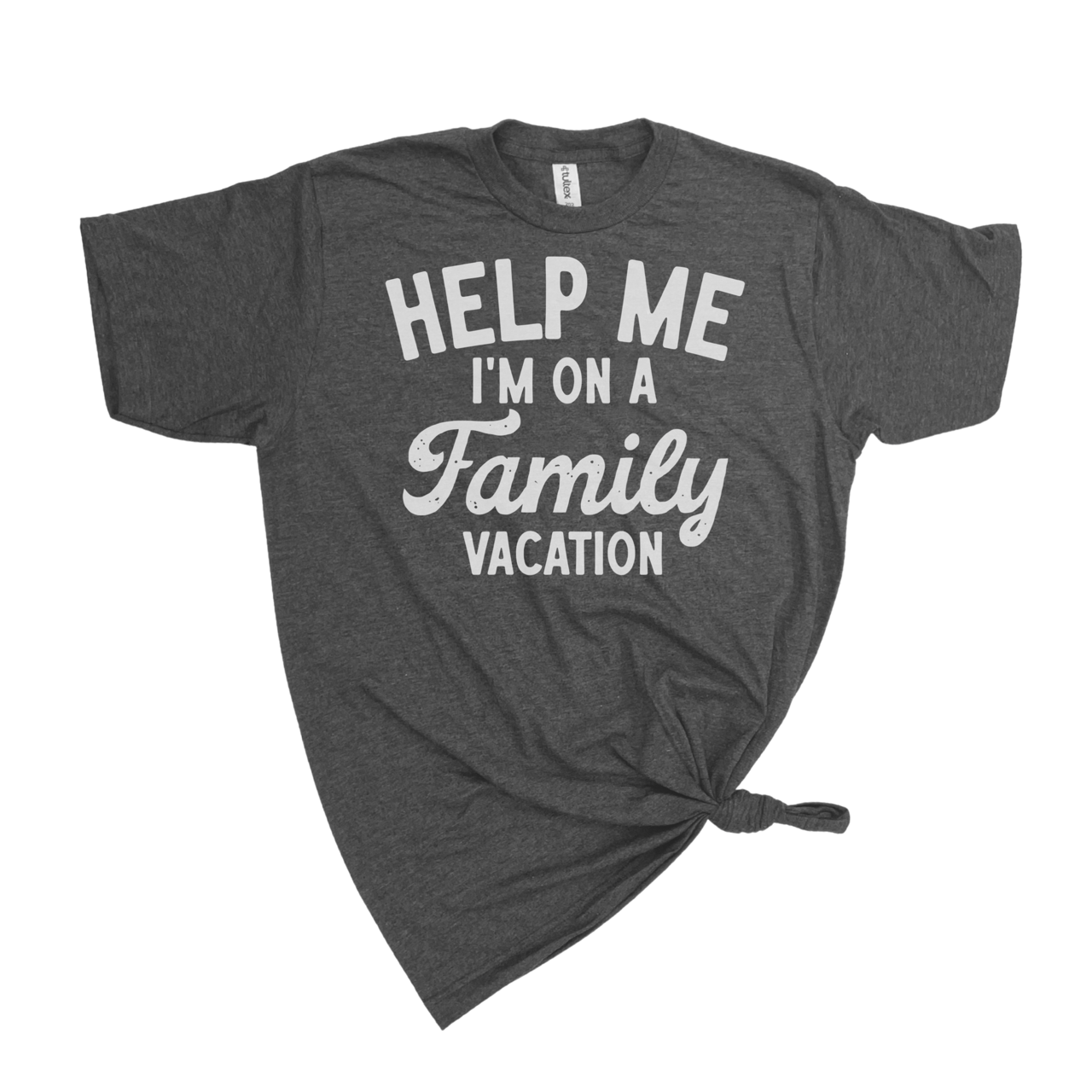 Help Me Family Vacation Grey T-shirt