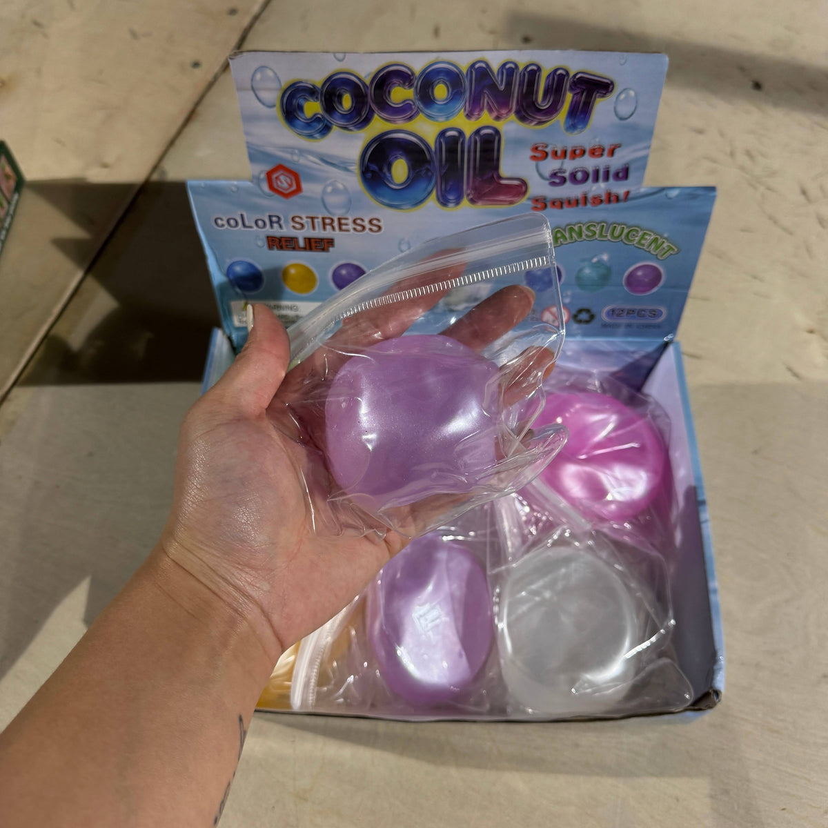Coconut Oil Vaseline Metallic Round Ball Squishy