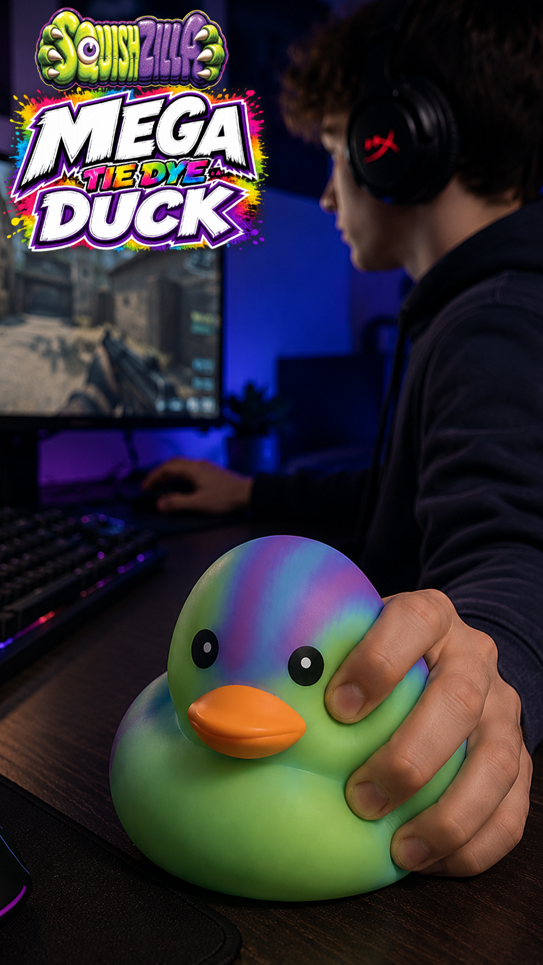 Fun Doh MEGA 5" Tie Dye Duck Squishy Toy