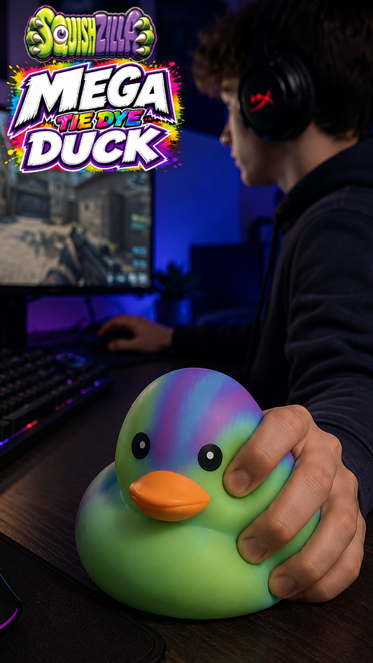 Fun Doh MEGA 5" Tie Dye Duck Squishy Toy est arrival mid oct
