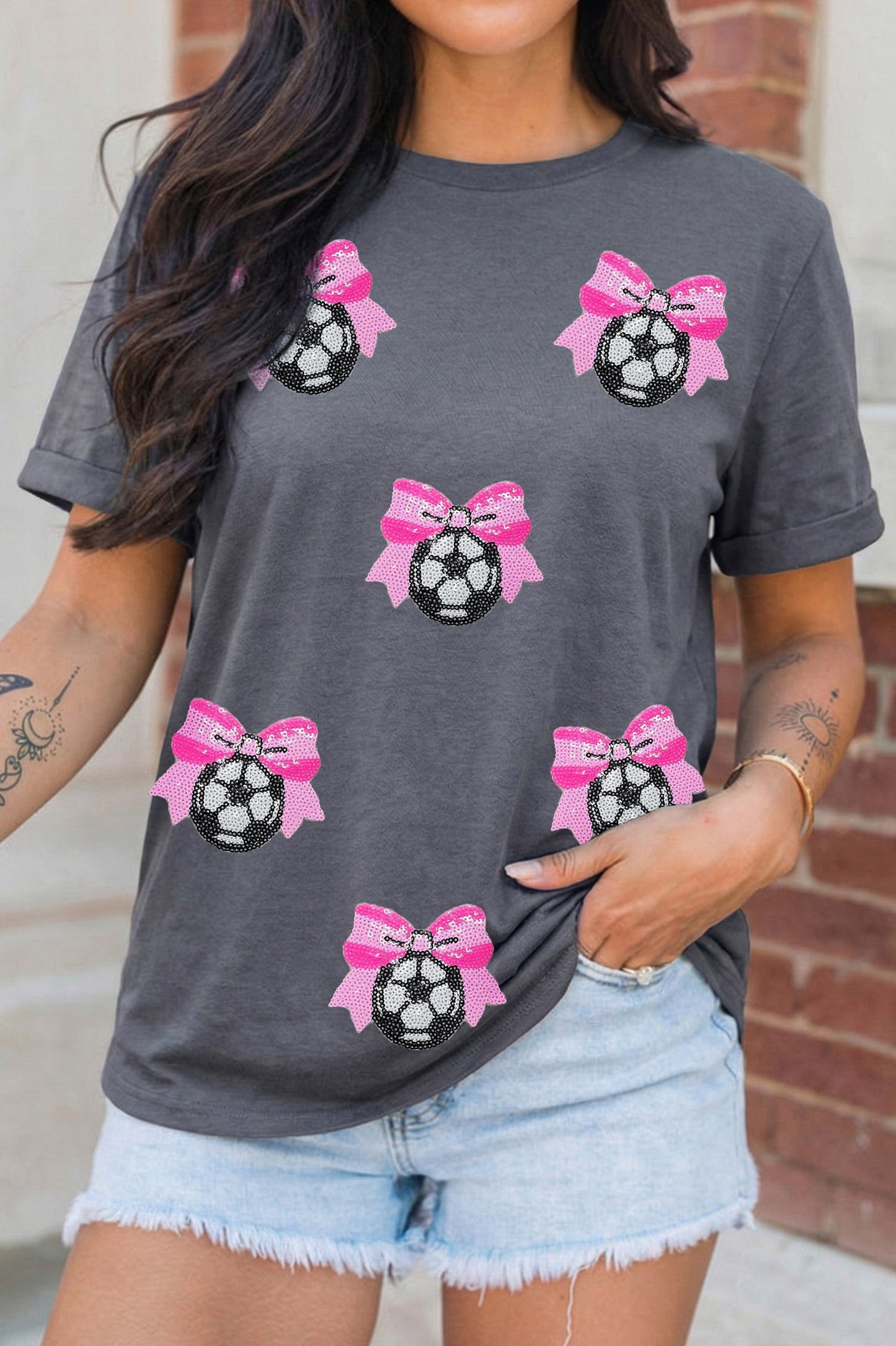 Sequin Bow N Soccer