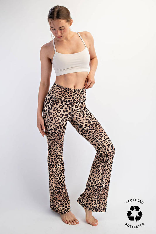 ANIMAL PRINTED BUTTER SOFT FLARED LEGGINGS