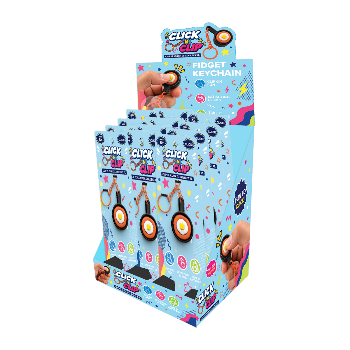Click N' Clip Foods Fidget Clicker Keychain
