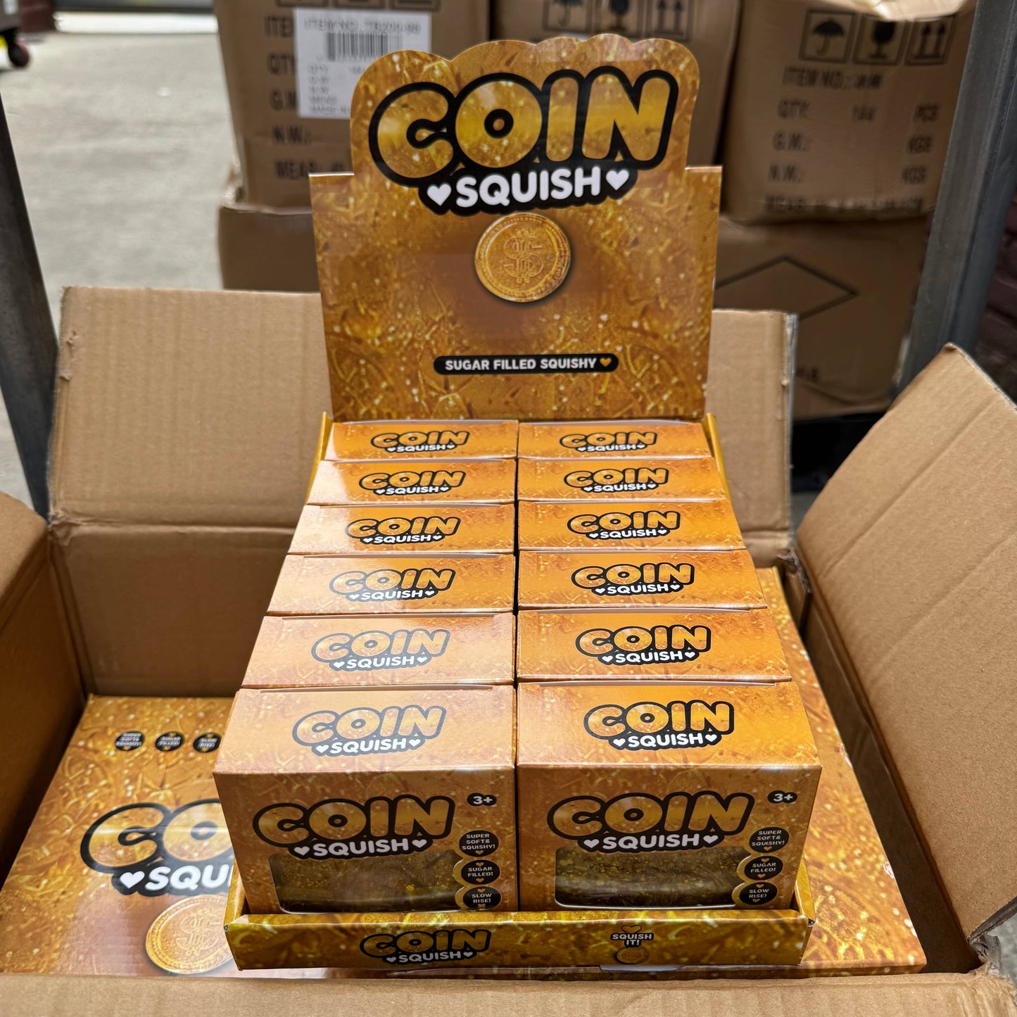 Sugar Squishy Glitter Gold Coin