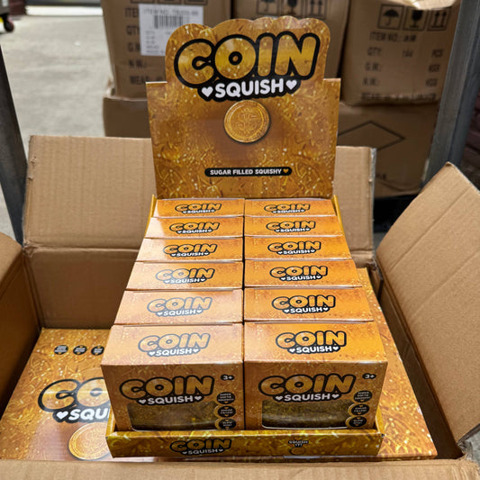 Sugar Squishy Glitter Gold Coin INSTOCK
