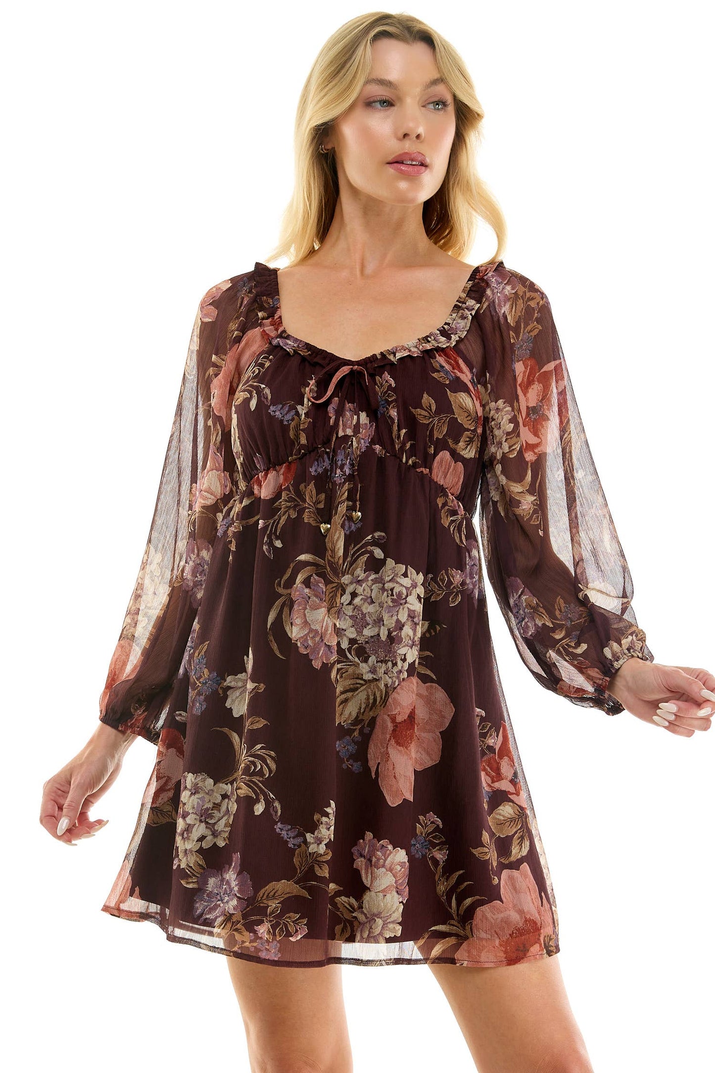 VINTAGE FLORAL EMPIRE MINI DRESS