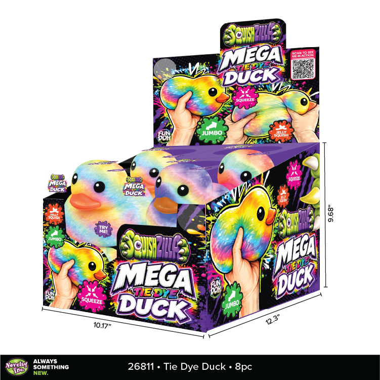 Fun Doh MEGA 5" Tie Dye Duck Squishy Toy