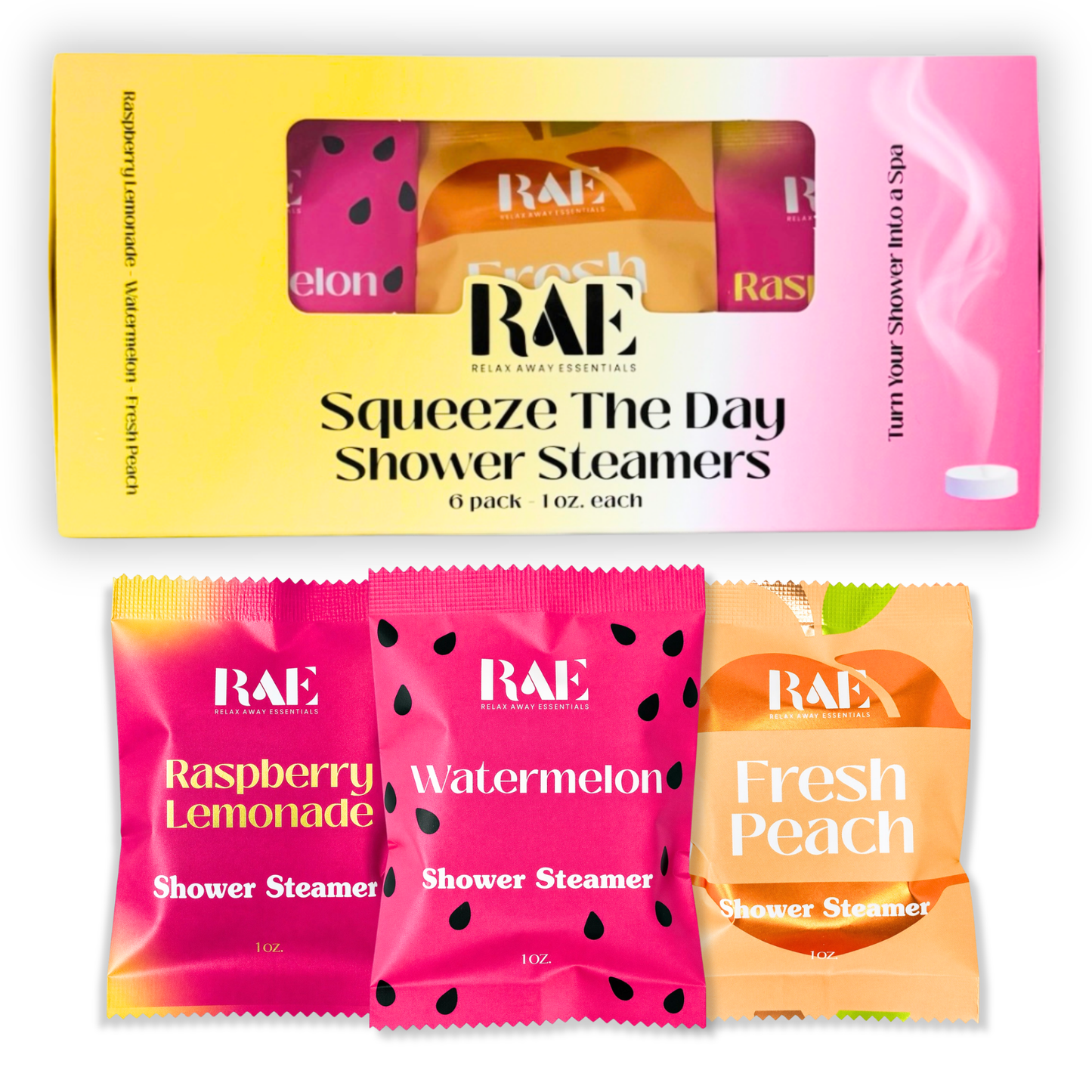 Squeeze The Day Fruity Shower Steamers 6 Pack - Made in USA