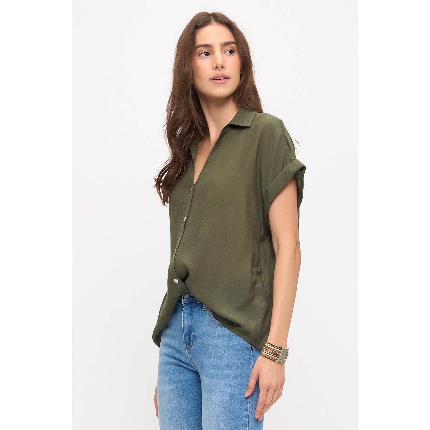 GAUZE UTILITY COLLAR SHIRT