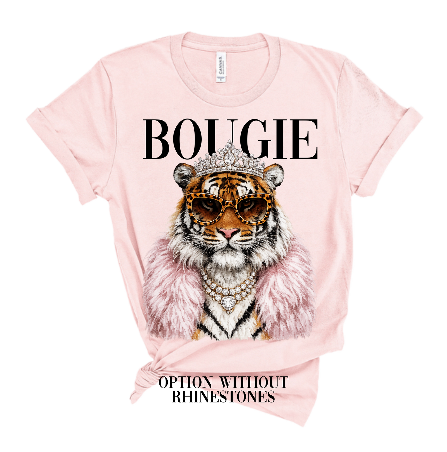 Tyson the Bougie Tiger Glam Rhinestone Graphic CARAZY Blingy Tee