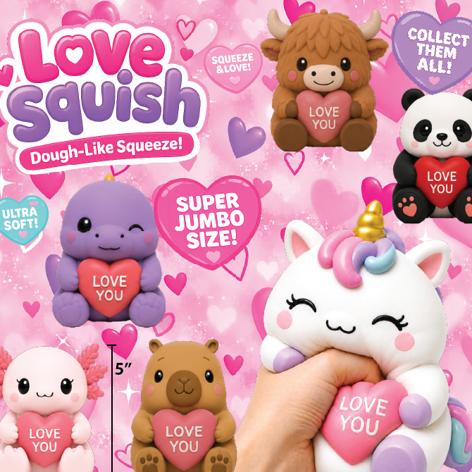 Fun Doh JUMBO Valentines Love Squad Squishy SHIPS JAN 1st