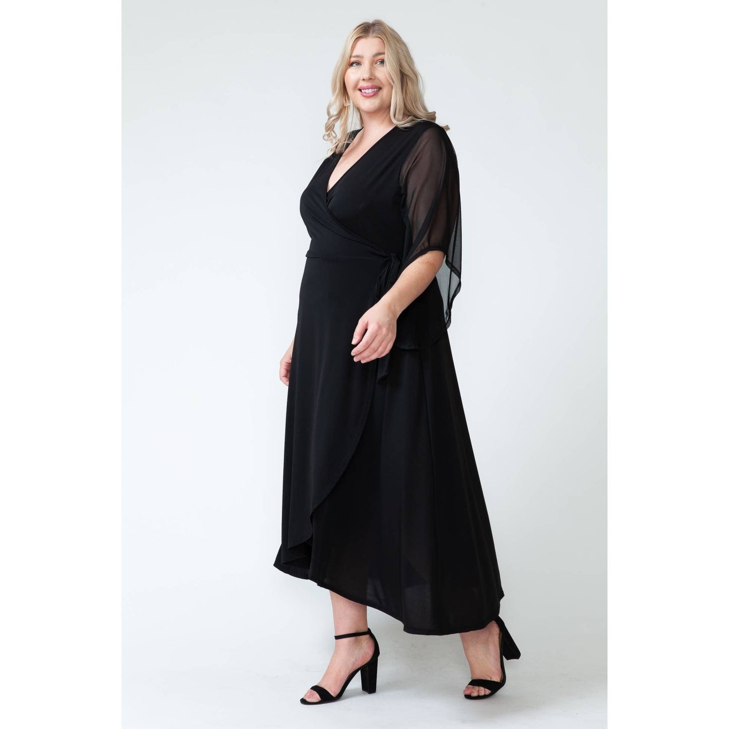 Overlap Mesh Maxi Dress