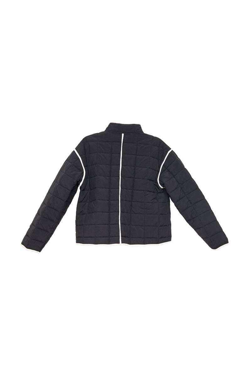 Black Quilted Trim Jacket Women's