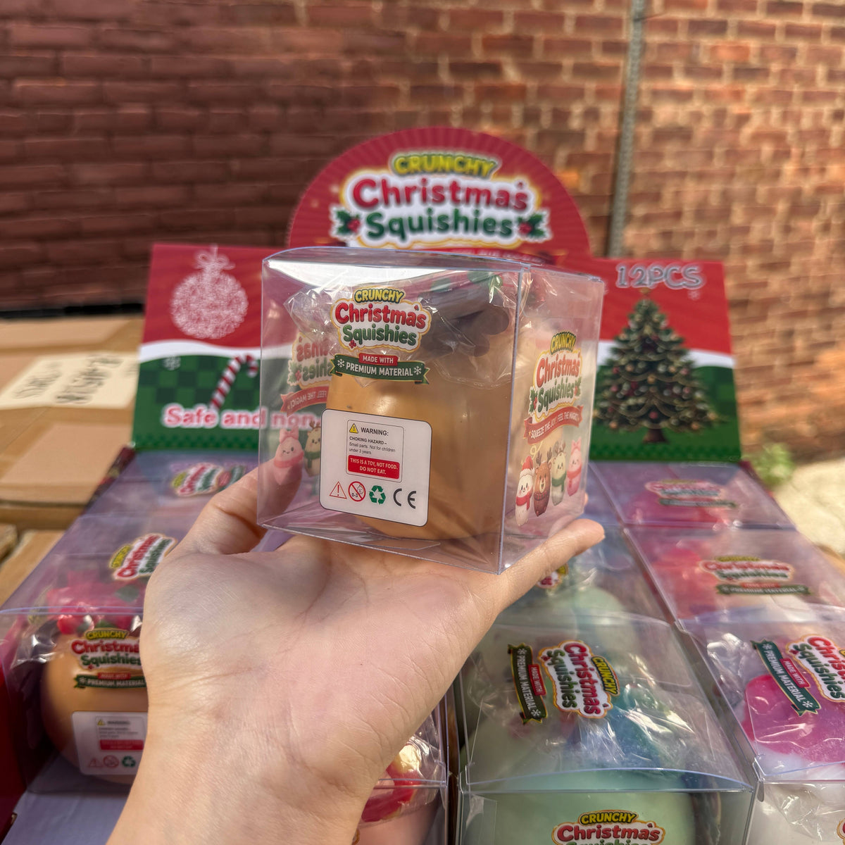 Crunchy Christmas Cartoon SQUISHY Ball w/Accessories