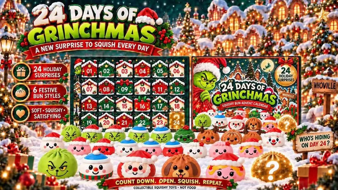 Grinch Squishy Advent Calendar Nov 10th ships date