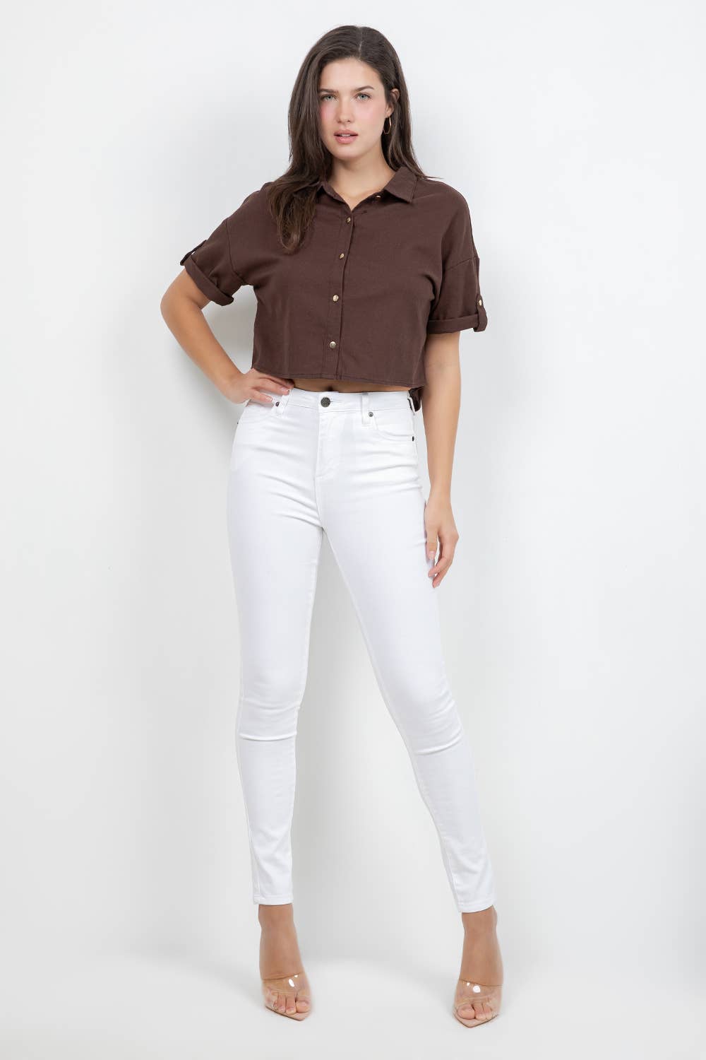 Line Cropped Top