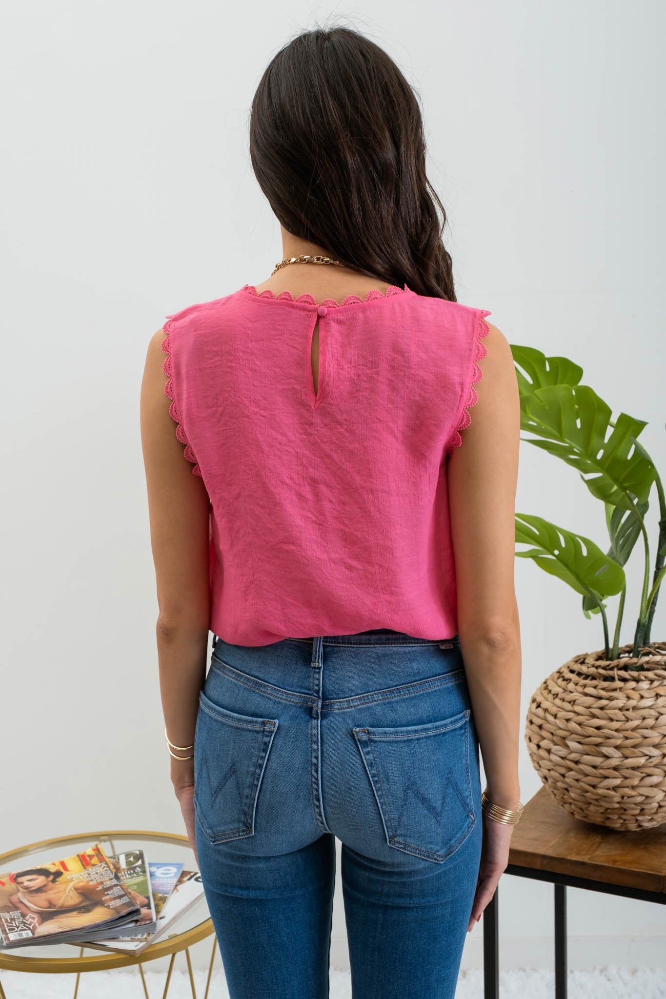 Pink N Scallop Top