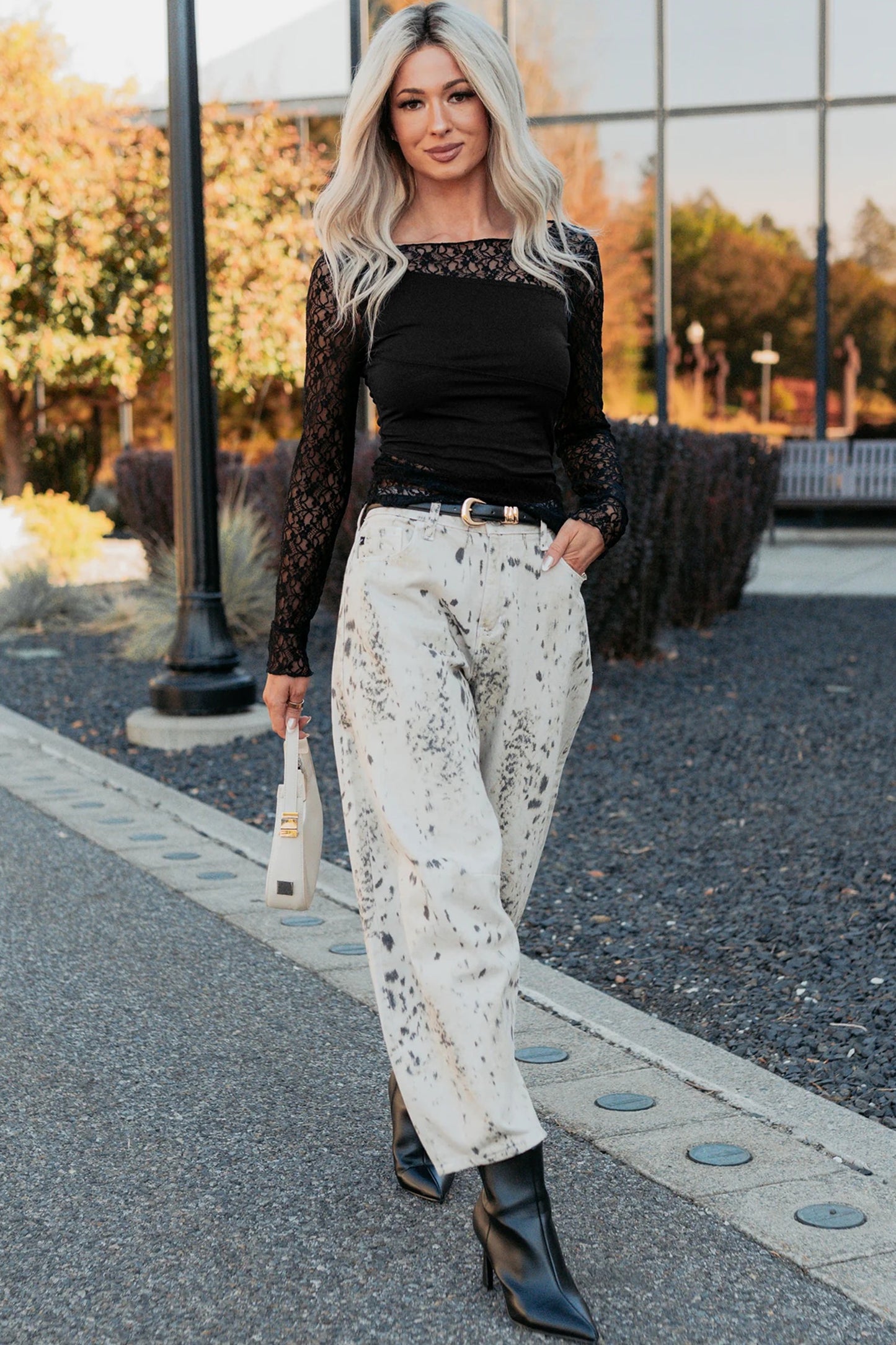Sheer Lace and Long Sleeve Top