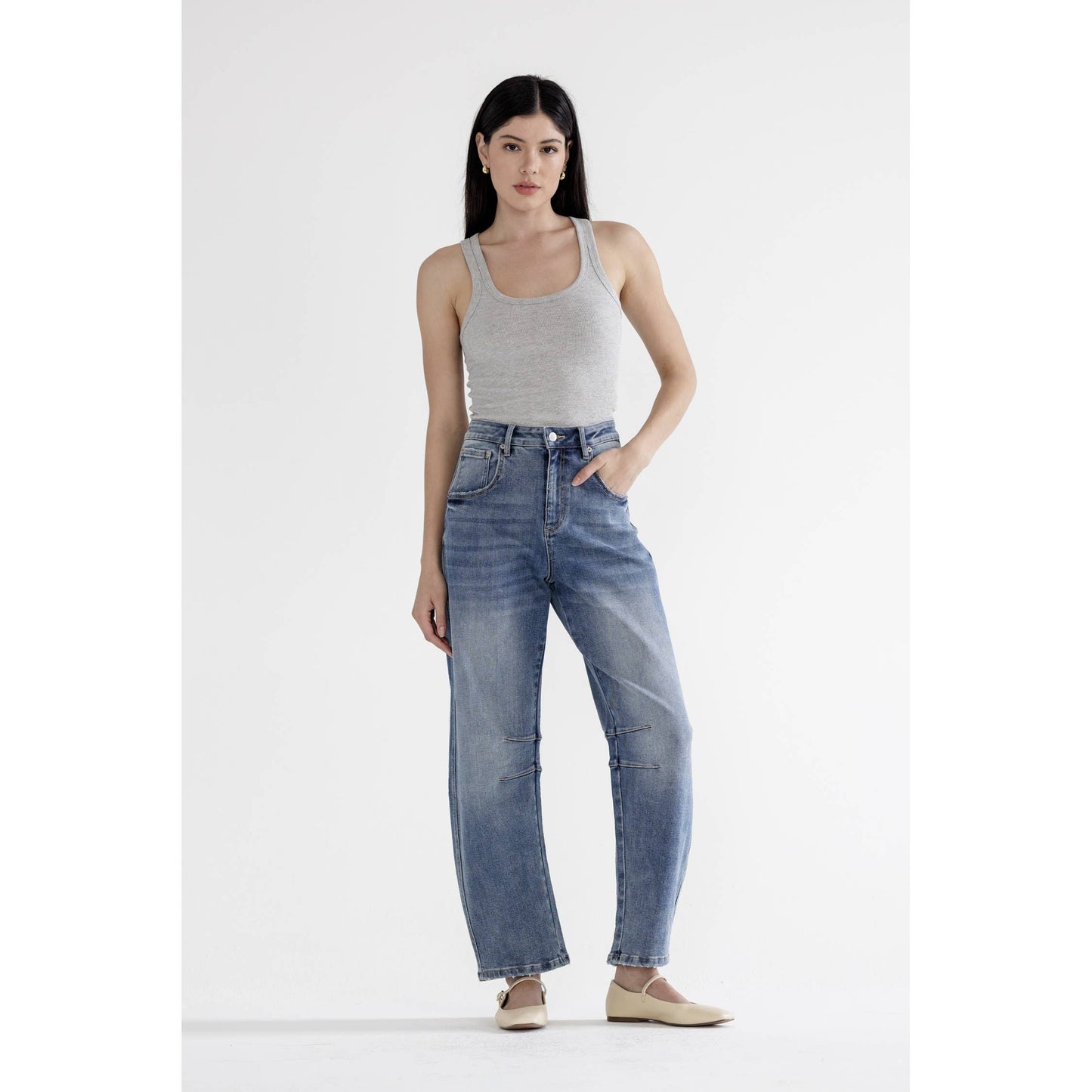 MICA ANKLE BARREL JEANS