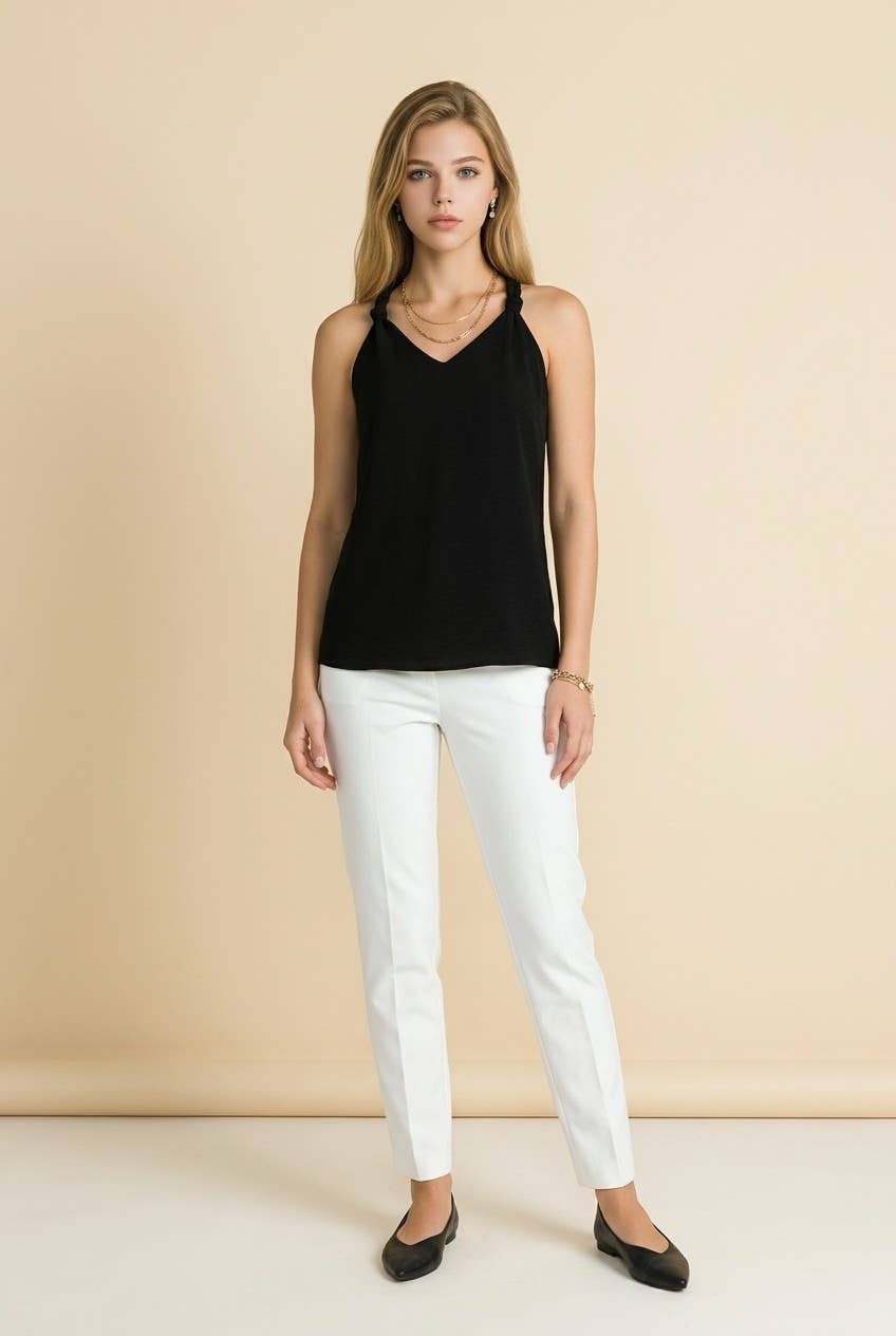 SOLID TANK TOP WITH SHOULDER KNOT