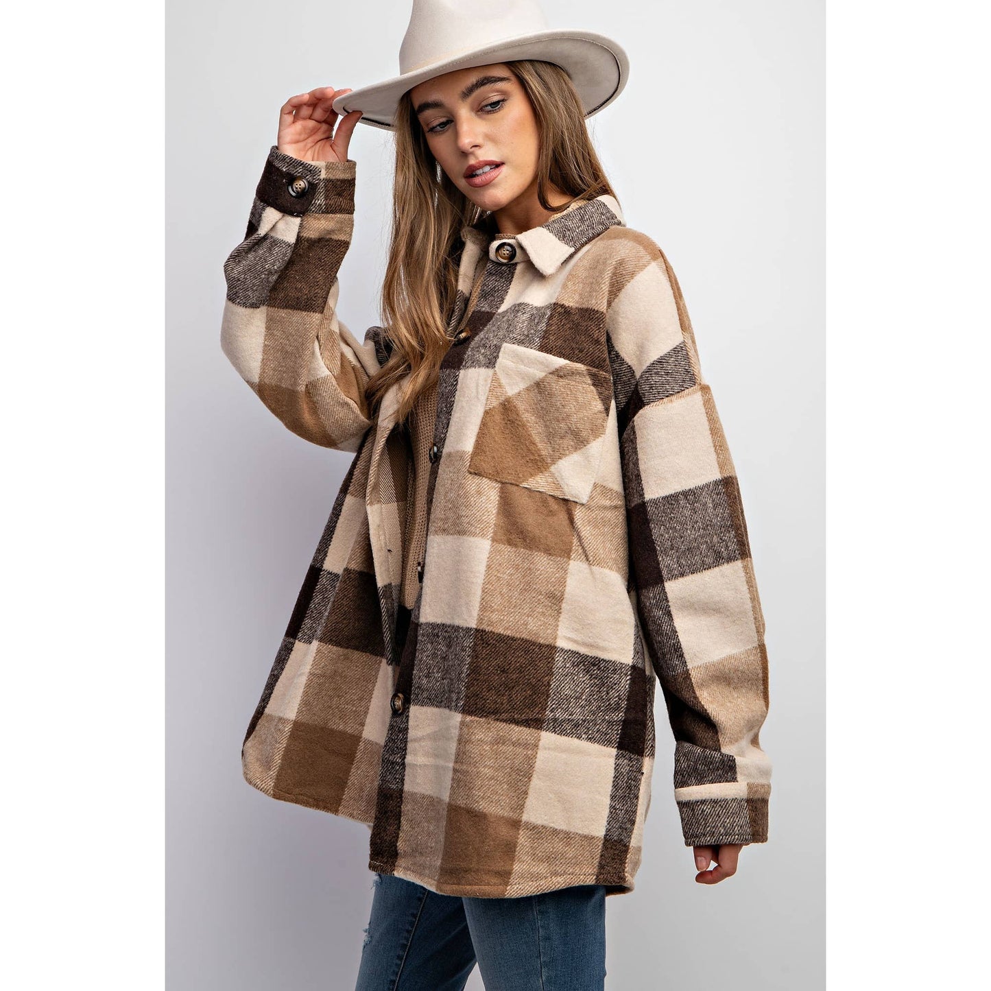 MUSTARD PLAID SHACKET