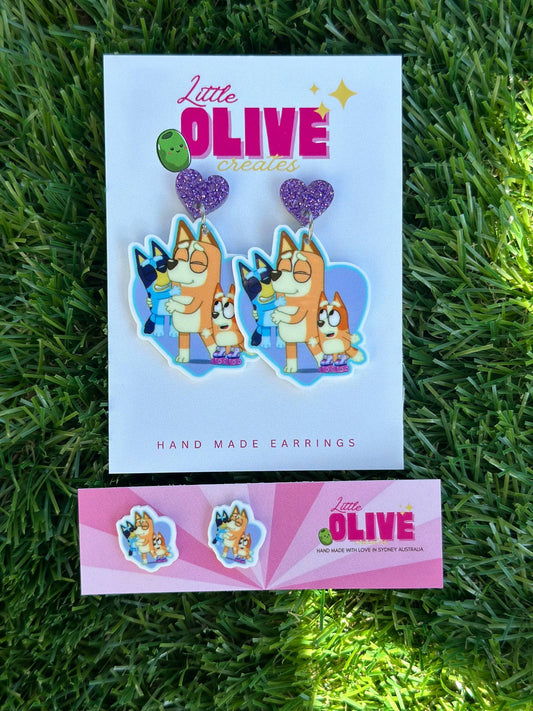 Bluey Family Fun Mother's Day Earrings