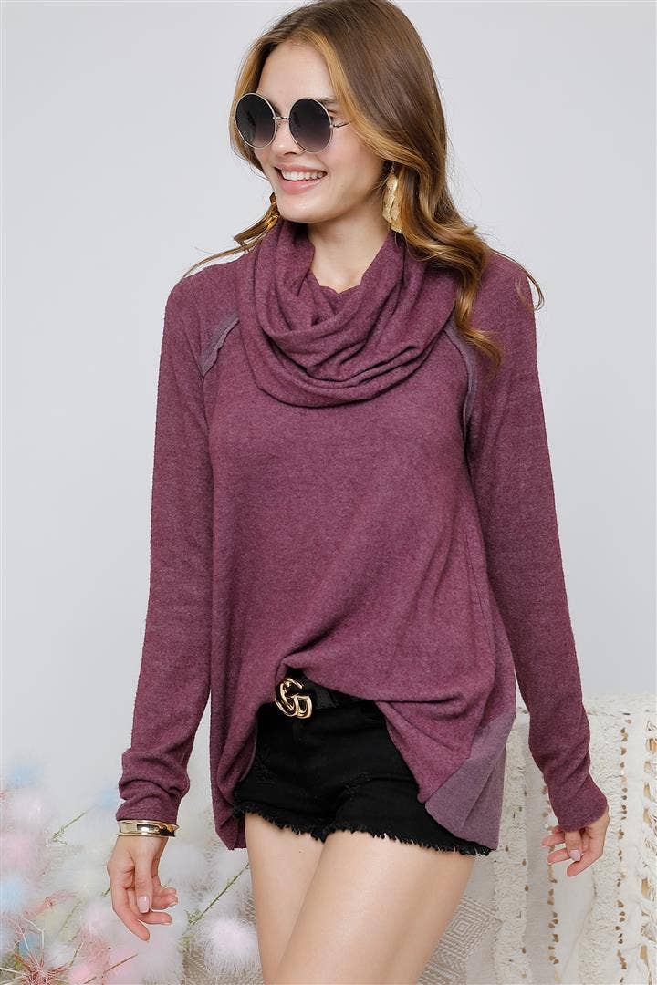 TEDDY COWL NECK TOP