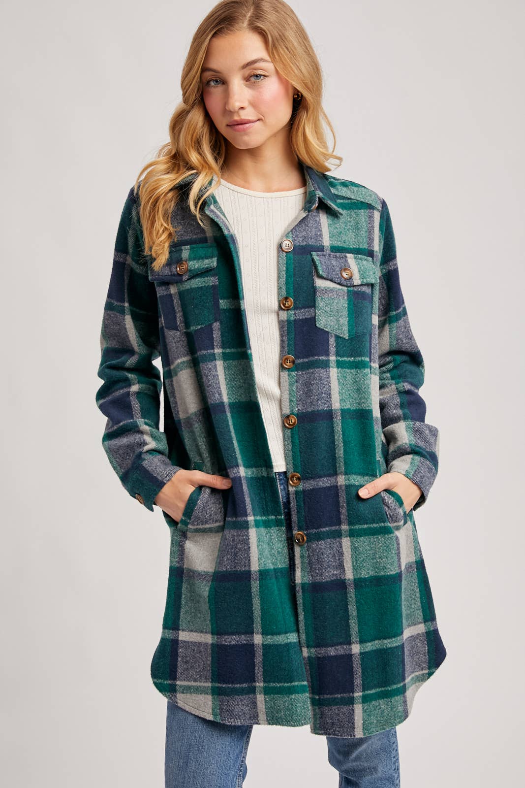 FLANNEL LONGLINE SHACKET