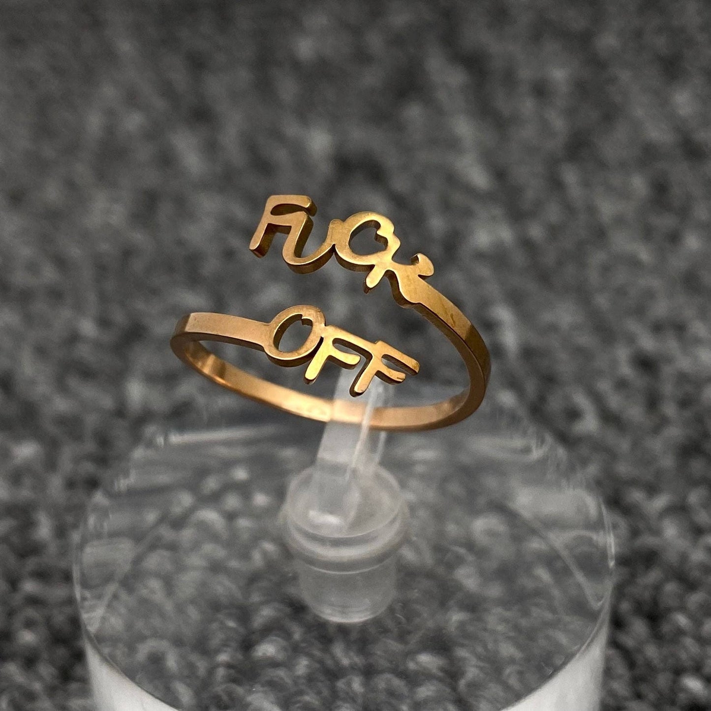 'Fuck OFF' Gold-plated Adjustable Ring