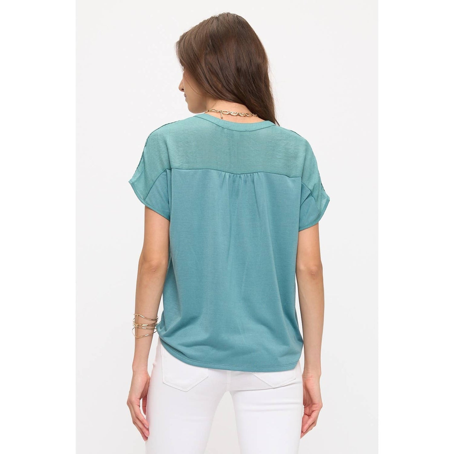 CROCHET TIE FRONT SHIRT