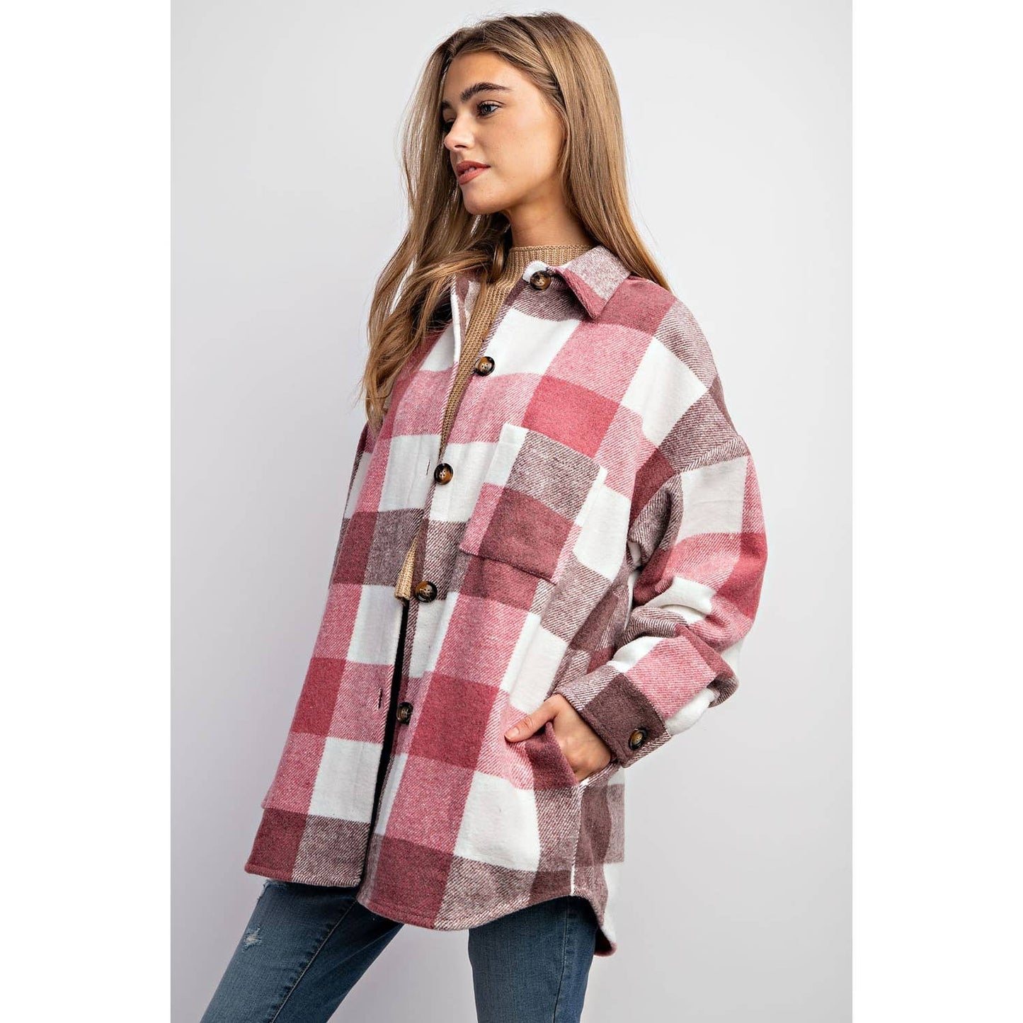 MUSTARD PLAID SHACKET