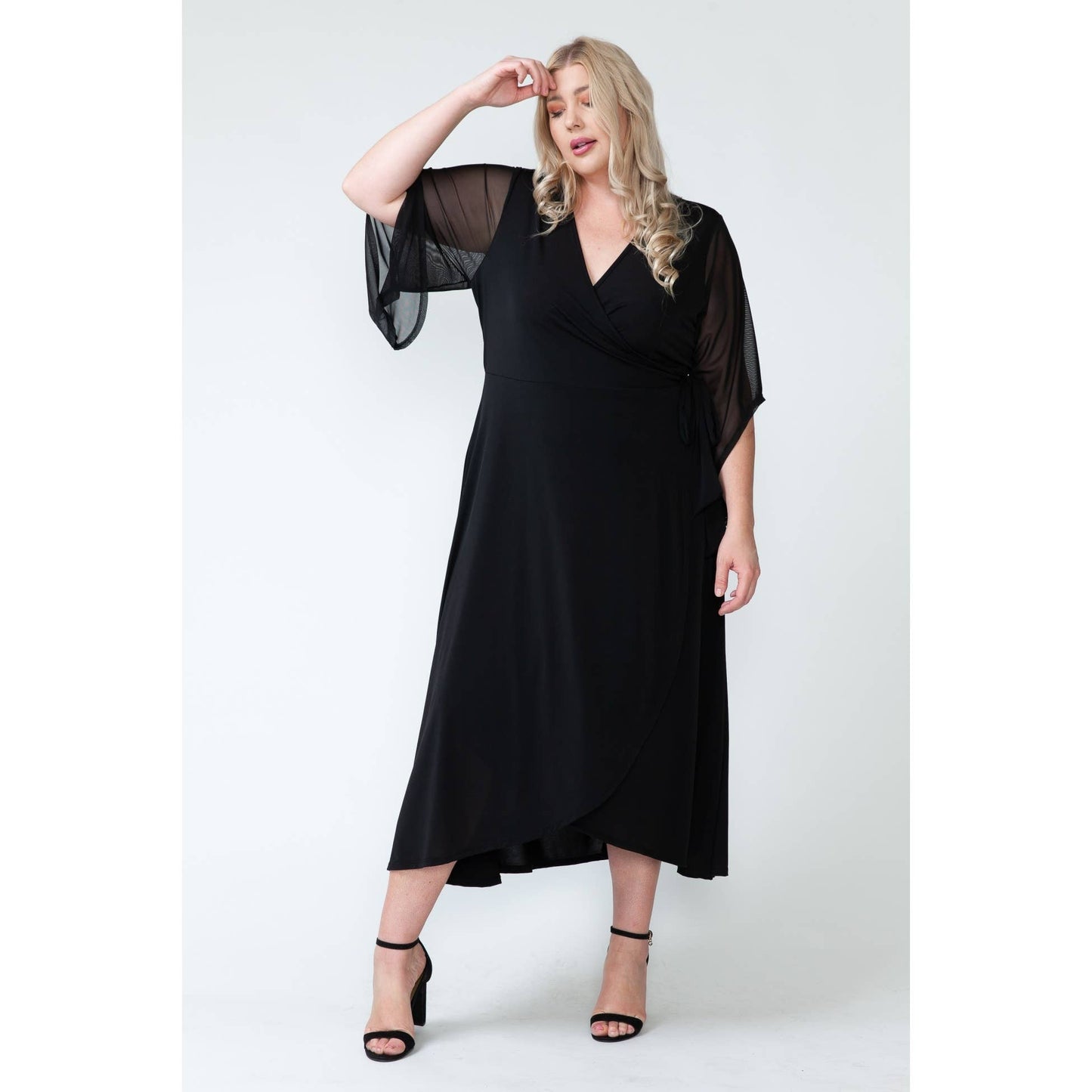 Overlap Mesh Maxi Dress