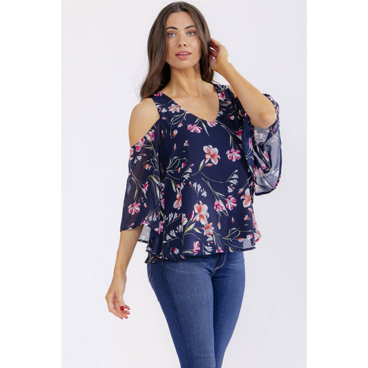 FLORAL COLD SHOULDER TOP