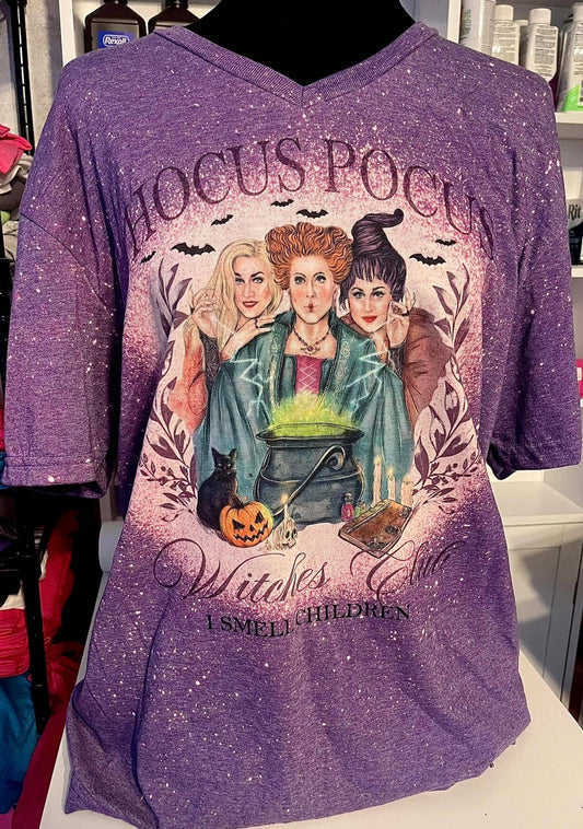 Hocus Pocus  Fall Halloween purple vneck shirt