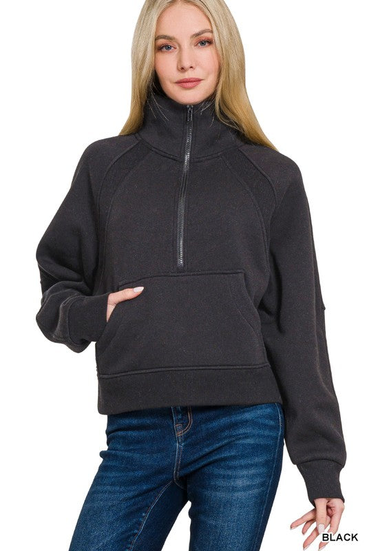 Zenana Half Zip Sweater