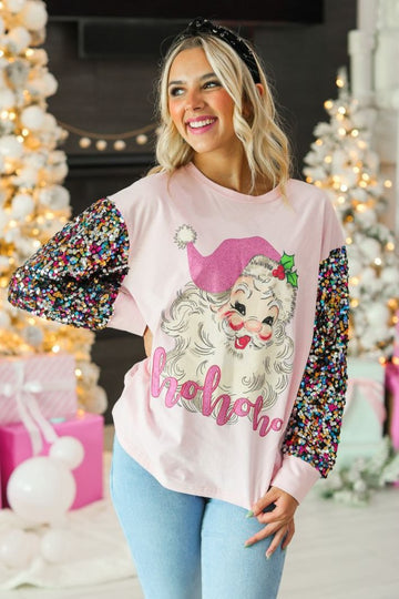 Santa Sequin Sleeve Sweatshirt