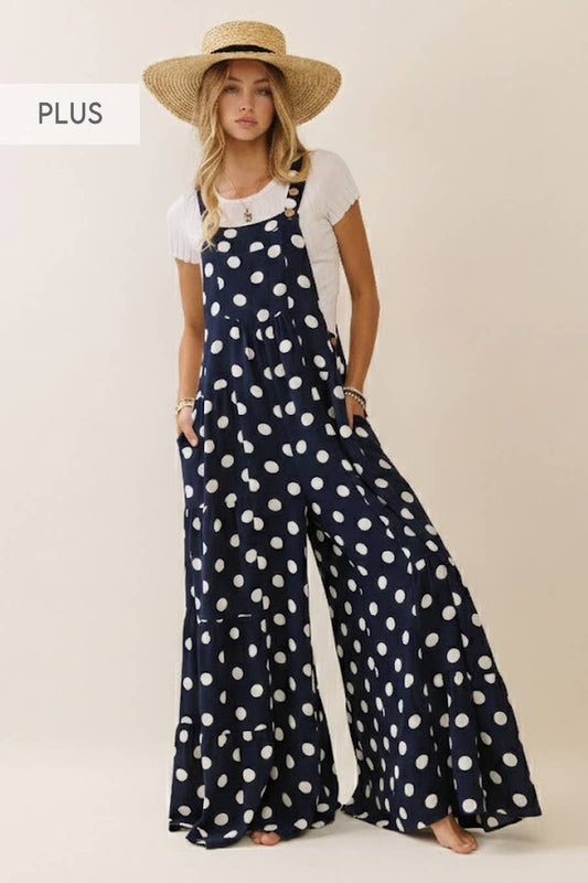 Plus ODDI Polka Dot Maxi Jumpsuit