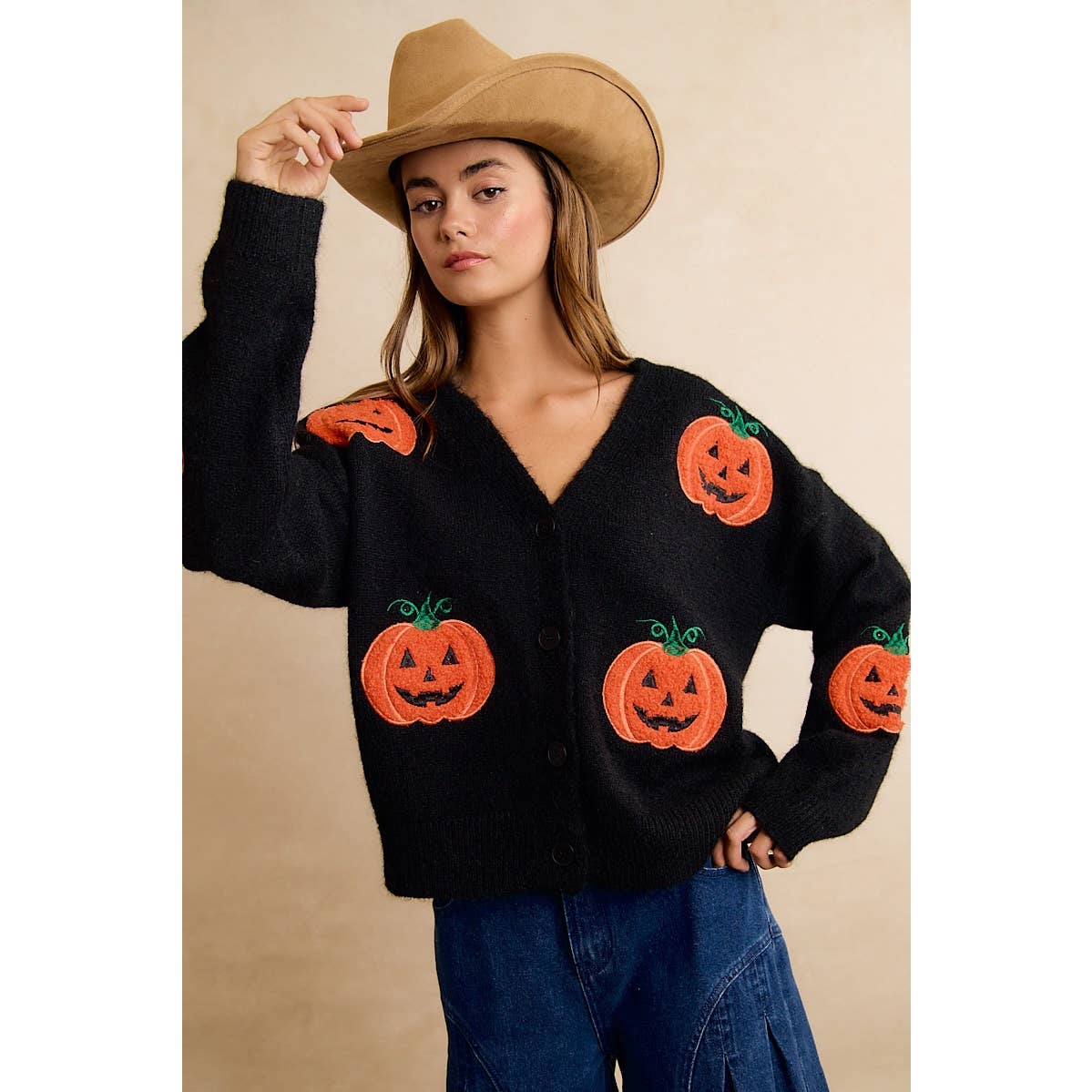 HALLOWEEN PUMPKIN BIBI KNIT CARDIGAN