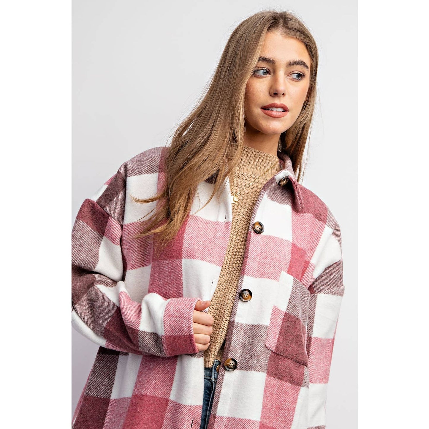 MUSTARD PLAID SHACKET