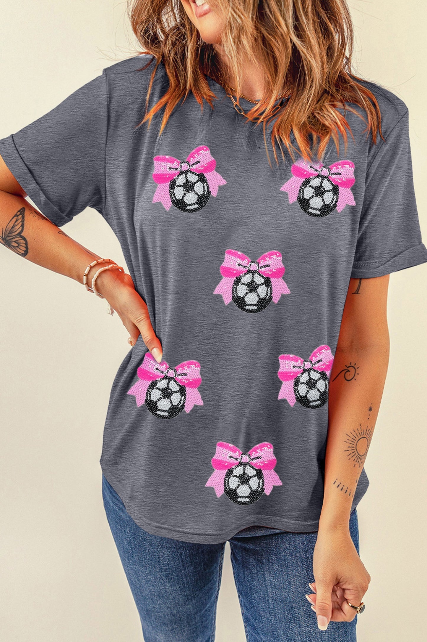 Sequin Bow N Soccer
