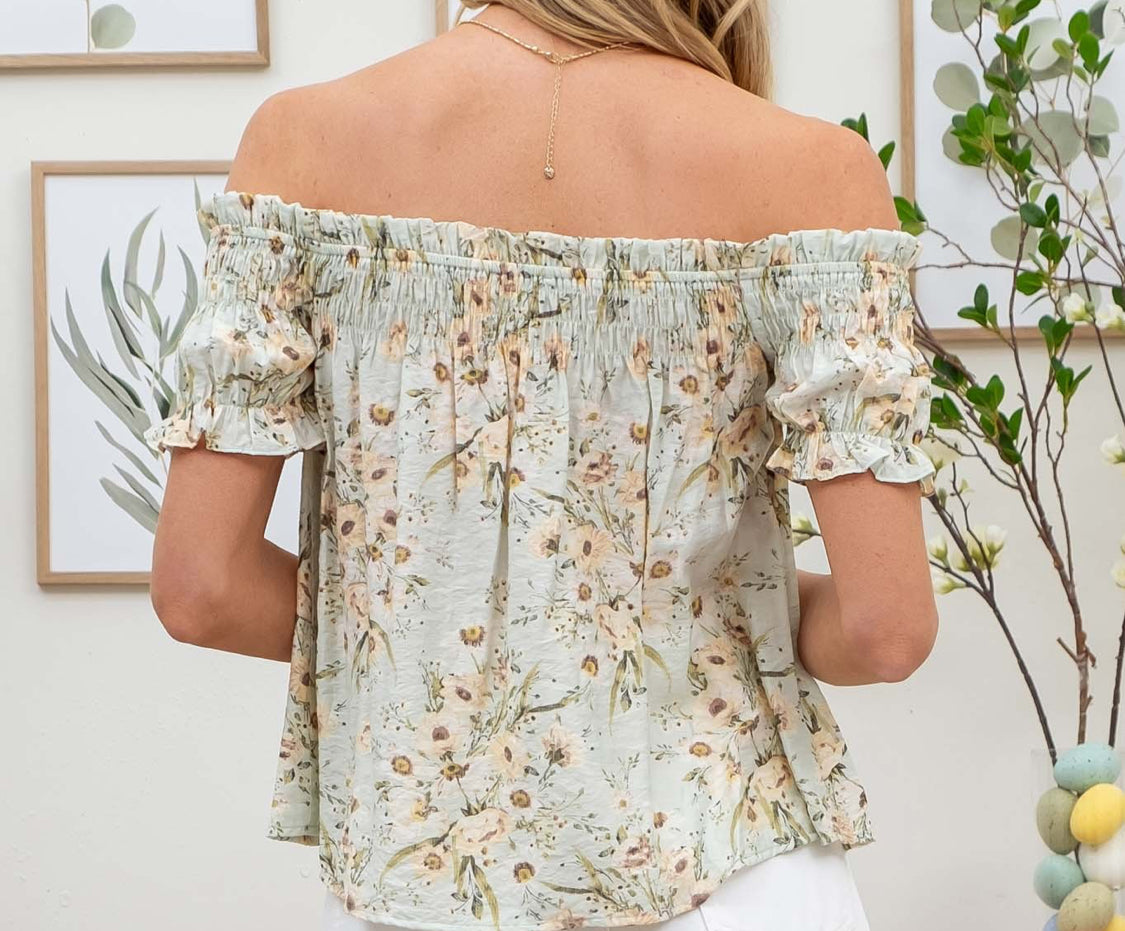 Off The Shoulder Floral Top