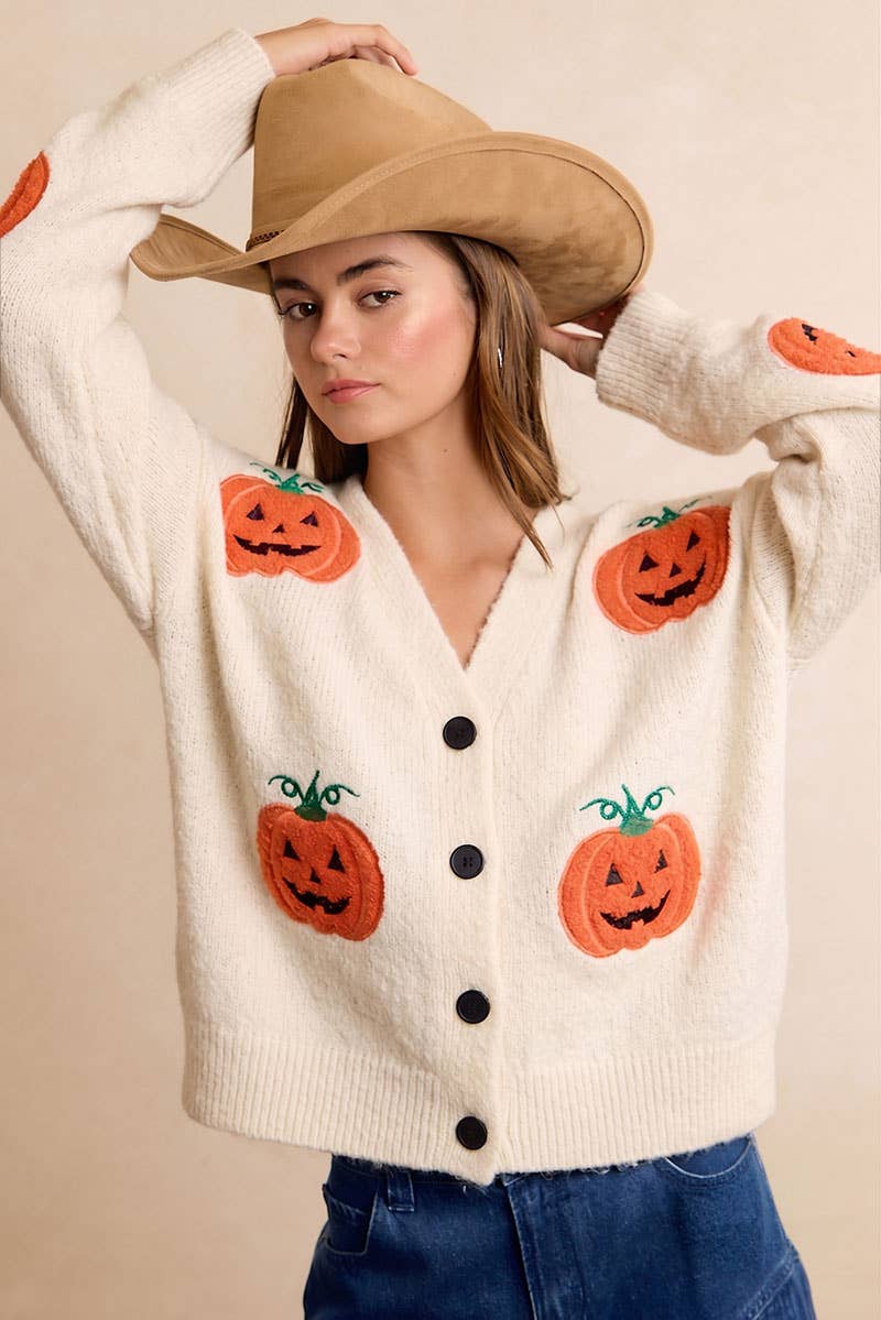 HALLOWEEN PUMPKIN BIBI KNIT CARDIGAN