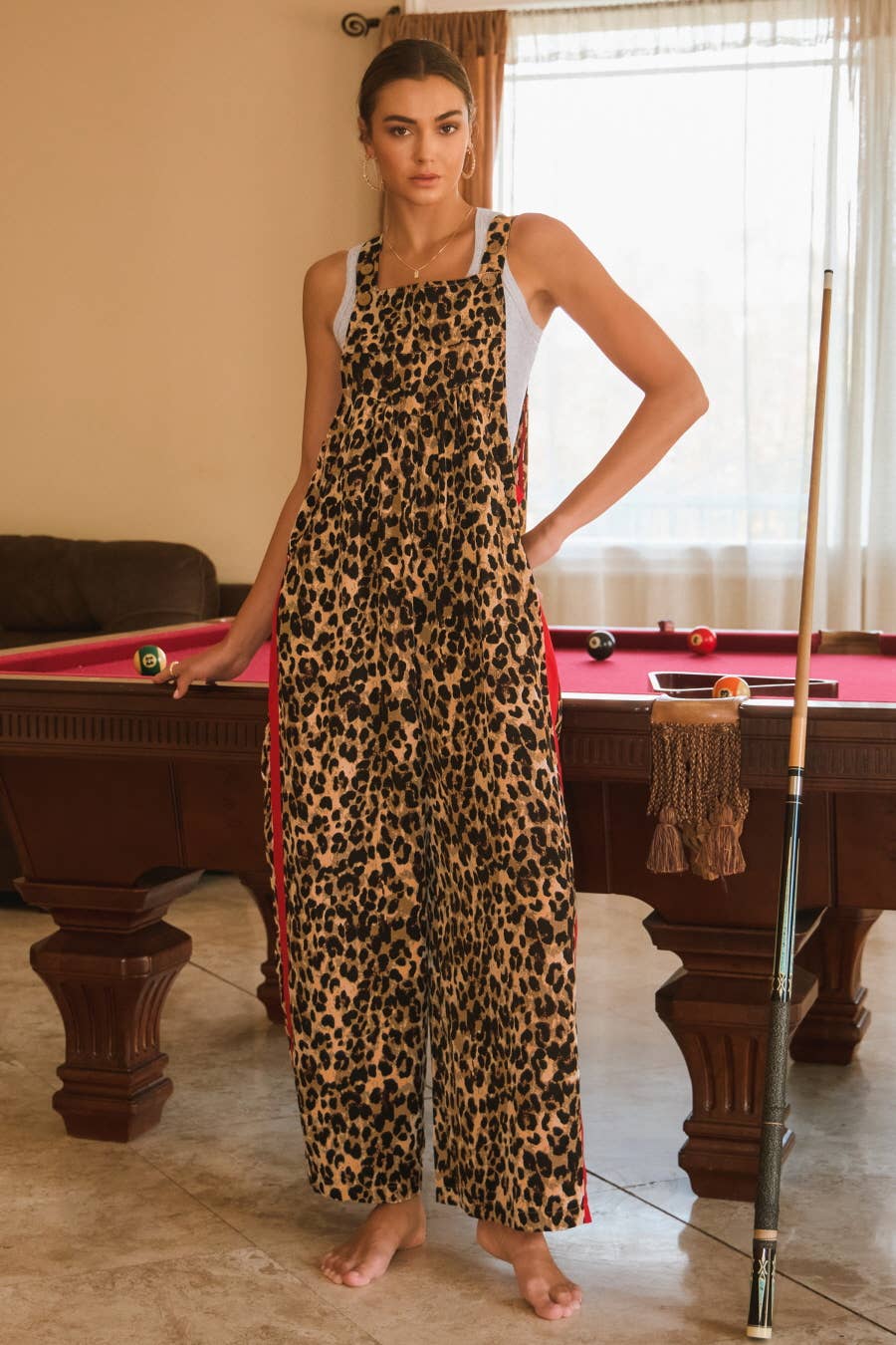 Bibi Leopard Printed Overall Jumpsuit