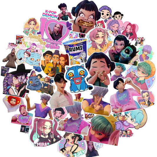 KPop Demon Hunters cartoon Stickers Pack of 50