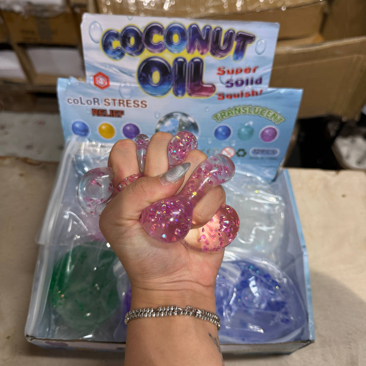 Coconut Oil Vaseline Mini Diamond Round Ball Squishy