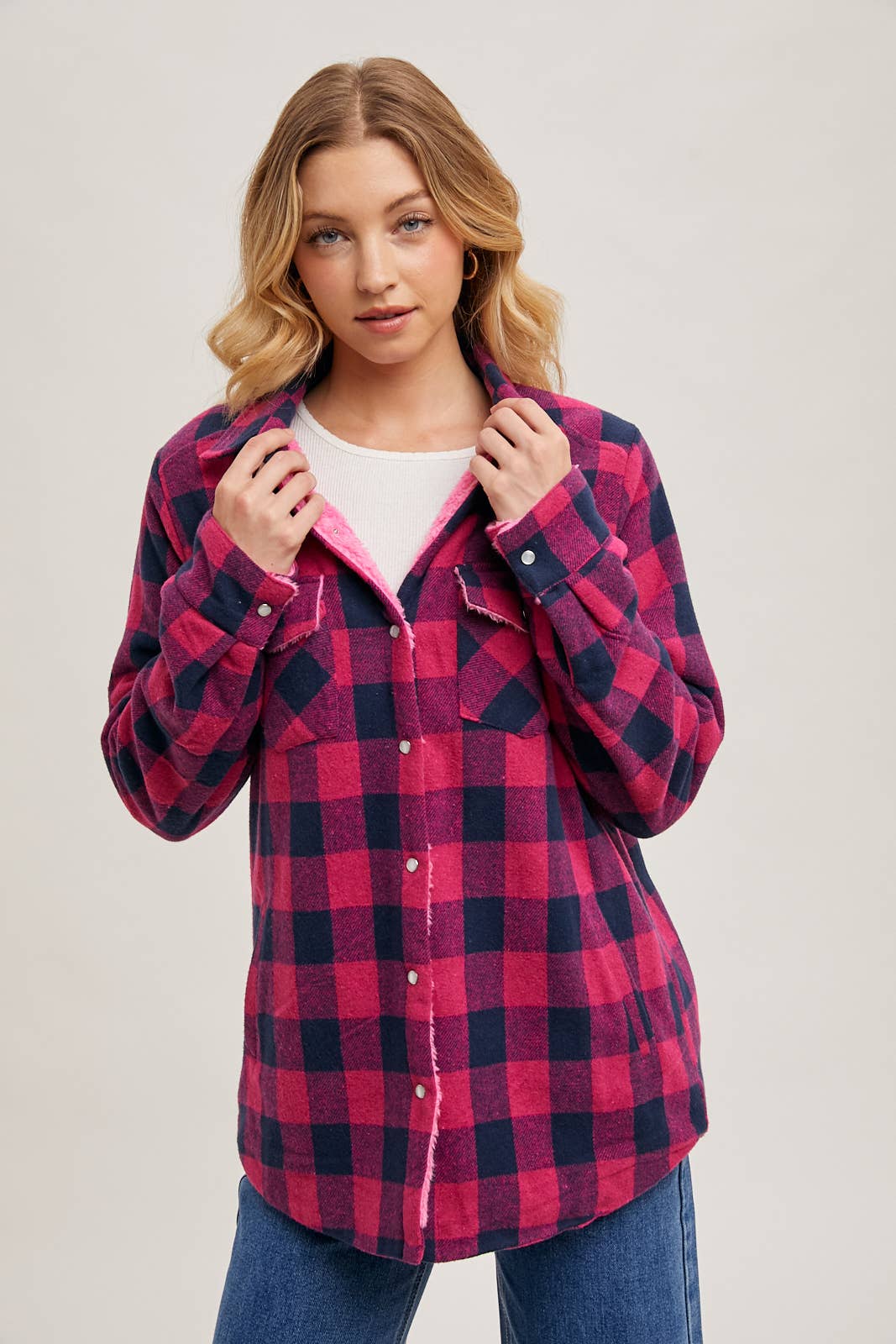 BUFFALO PLAID SHERPA-LINED SHACKET