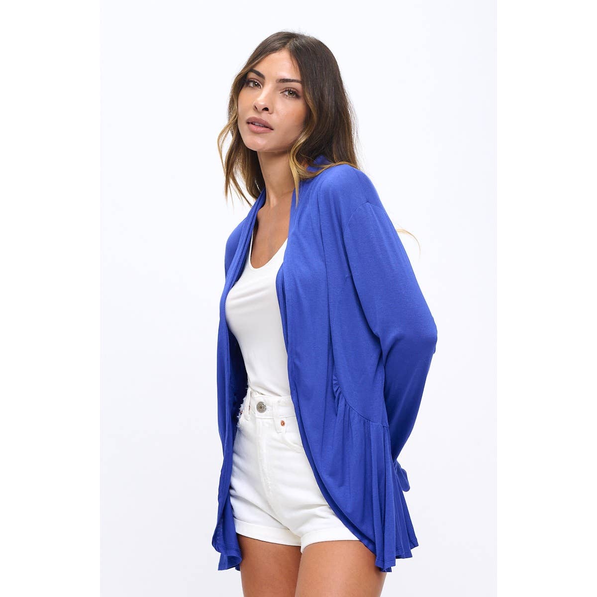 OPEN FRONT HIGH LOW CARDIGAN