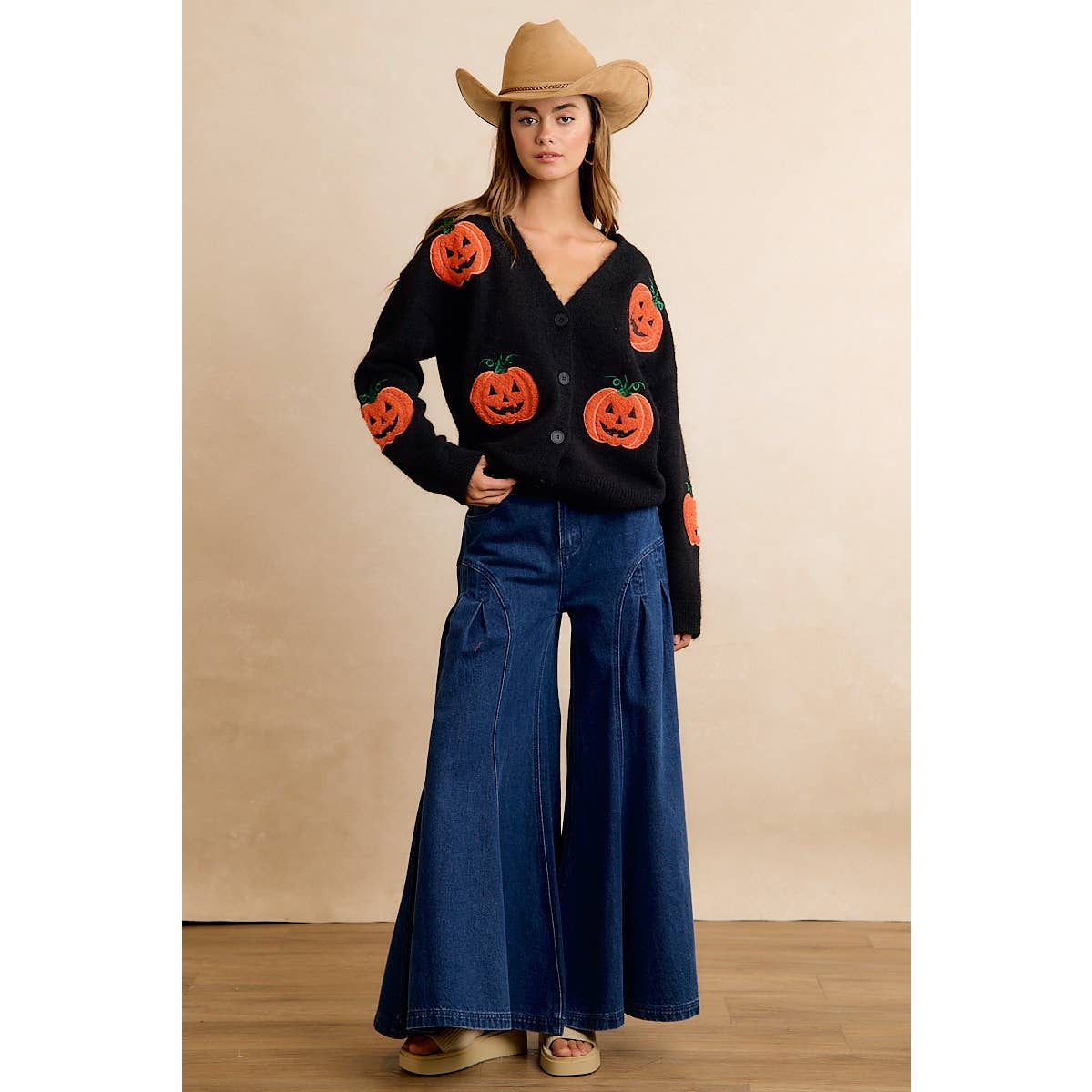 HALLOWEEN PUMPKIN BIBI KNIT CARDIGAN
