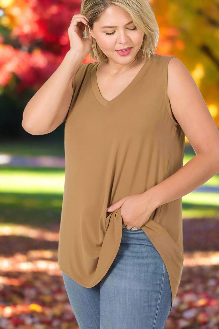 Zenana V Neck Tank Top